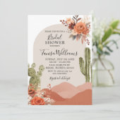 Invitation Désert du Sud-Ouest Cactus Fête des mariées floral (Debout devant)