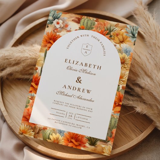Invitation Desert Floral Arch Wedding