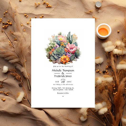 Invitation Desert Hues Floral Mariage