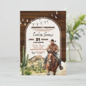 Invitation Désert Mexicain Espagnol Cowboy Anniversaire (Debout devant)