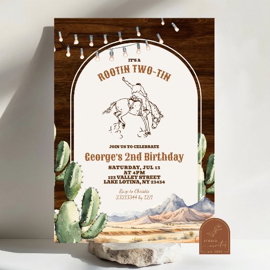 Invitation Désert mexicain Rootin 'TWO-Tin' 2e anniversaire