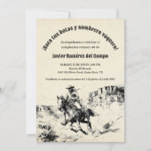 Invitation Désert Mexique espagnol Cowboy fête d'anniversaire (Devant)