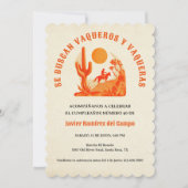 Invitation Désert Mexique espagnol Cowboy fête d'anniversaire (Devant)