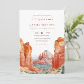 Invitation Desert Mountain Watercolor  All In One Wedding (Debout devant)