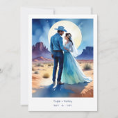 Invitation Desert Mountains Colorful landscape Wedding Cowboy (Devant)