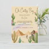 Invitation Désert Oh Cactus Boy Boho Arch Baby shower (Debout devant)