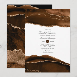 Invitation Désert Or Aquarelle Agate Réception de Mariage