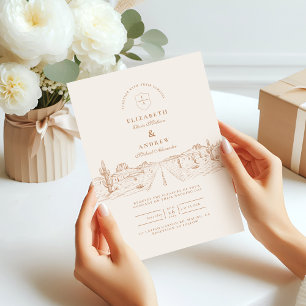 Invitation Desert Road Western Mariage