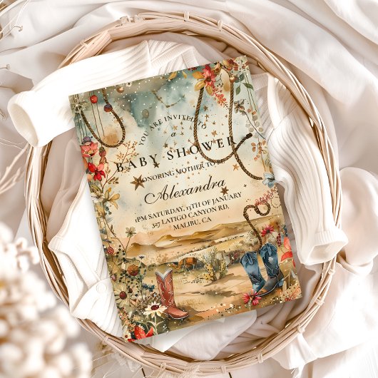 Invitation Desert Rodeo Western Baby Shower