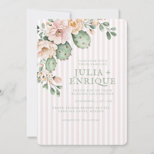 Invitation Desert Rose and Cactus Wedding (Devant)
