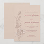 Invitation Desert Rose – Dune & Bloom Mariage (Devant / Derrière)