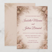 Invitation Desert Rose – Dune & Bloom Mariage (Devant / Derrière)