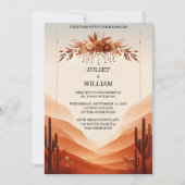 Invitation Desert Rustic Boho Automne Ombre Mariage Brown (Devant)