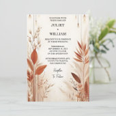 Invitation Désert Rustique Boho Automne Ombre Mariage Brown (Debout devant)