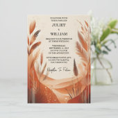 Invitation Désert Rustique Boho Automne Ombre Mariage Brown (Debout devant)