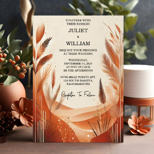 Invitation Désert Rustique Boho Automne Ombre Mariage Brown