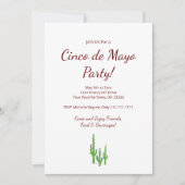 Invitation Desert Saguaro Cactus Cinco de Mayo (Devant)