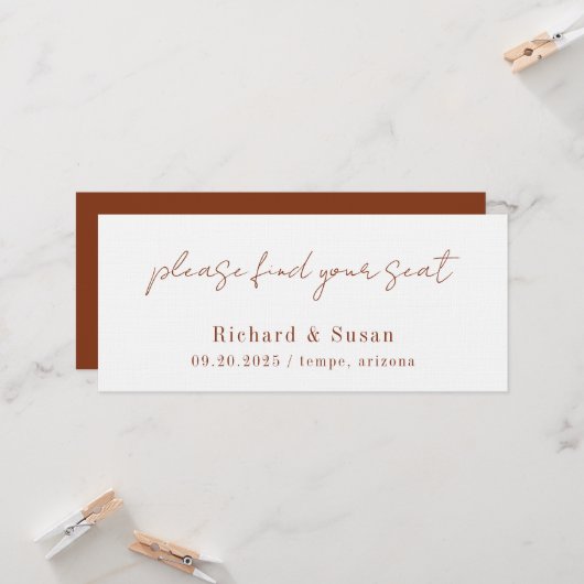 Invitation Desert Sienna Moderne minimaliste Mariage (Devant/Arrière en situation)