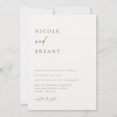 Invitation Desert Sienna Moderne minimaliste Mariage (Devant)