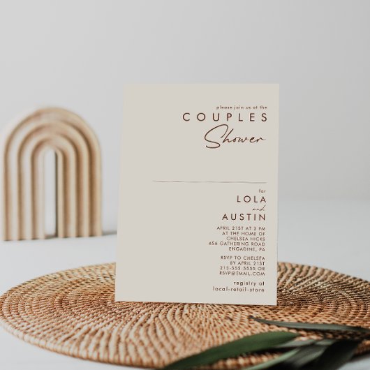 Invitation Désert simple | Couples blancs naturels douche