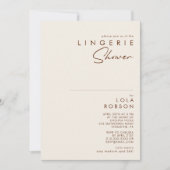 Invitation Désert simple | Douche en lingerie blanche naturel (Devant)