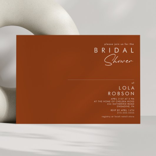 Invitation Désert simple | Fête des mariées en terre cuite