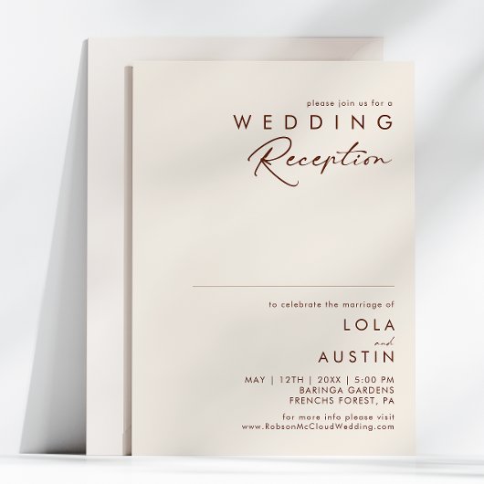 Invitation Désert simple | Réception de mariage blanc naturel