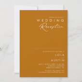 Invitation Désert simple | Réception de mariage orange brûlé (Devant)