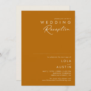 Invitation Désert simple   Réception de mariage orange brûlé