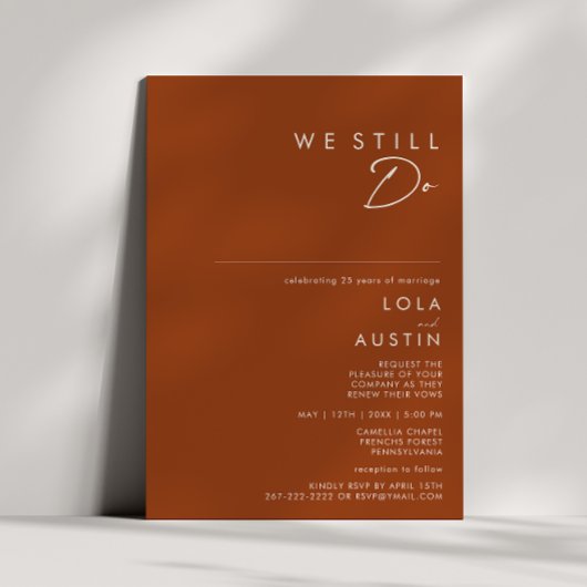 Invitation Désert simple | Terracotta Nous Continuons À Vow R