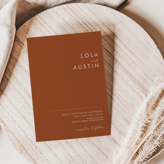Invitation Désert simple | Terracotta tout en un Mariage