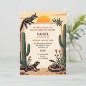 Invitation Desert Snake Reptile Parlé Anniversaire de enfant (Debout devant)