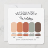 Invitation Desert Sunset Boho Wedding Color Palette Card (Dos)