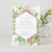 INVITATION DÉSERT VERT SUCCULENT CACTI FOLIAGE COUPLE DOUCHE (Debout devant)