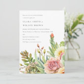 INVITATION DÉSERT VERT SUCCULENT CACTI FOLIAGE COUPLE DOUCHE (Debout devant)