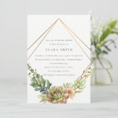 INVITATION DÉSERT VERT SUCCULENT CACTI FOLIAGE FÊTE DES MARIÉ (Debout devant)