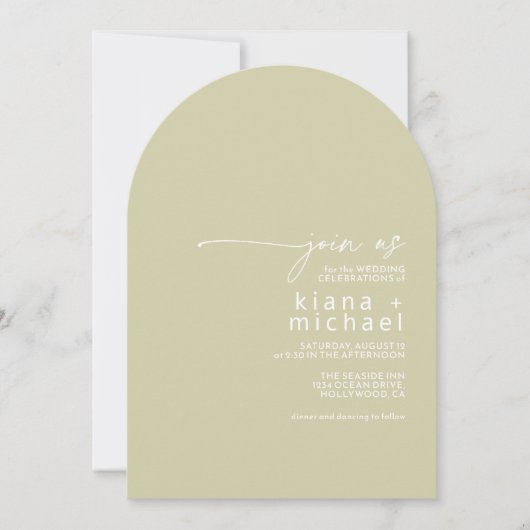 Invitation Desert Vibes Mariage Modèle photo Arch ID1019 (Devant)