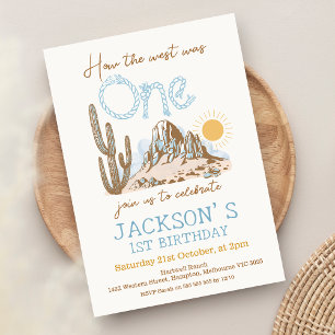 Invitation Désert vintage Western Wild West 1er anniversaire