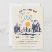 Invitation Désert vintage Western Wild West 1er anniversaire (Devant)