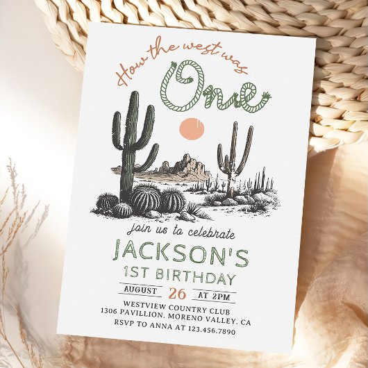 Invitation Desert Western Wild West 1er Anniversaire Invitati