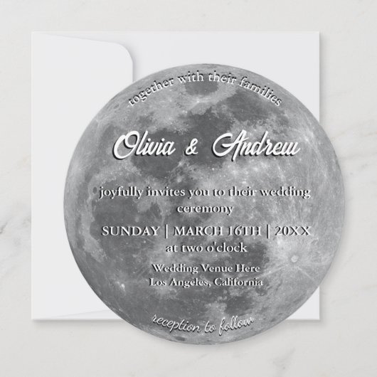 Invitation Désherbage moderne de la pleine lune (Devant)