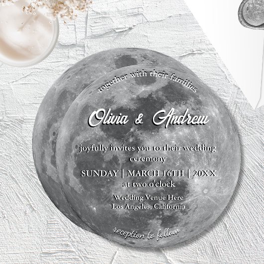 Invitation Désherbage moderne de la pleine lune