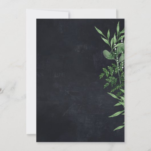 Invitation Design botanique gothique foncé (Dos)