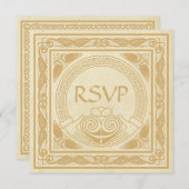 Invitation Design Celtique Avec Mariage Claddagh RSVP (Devant / Derrière)