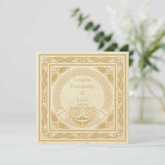 Invitation Design celtique avec Réception de Mariage Claddagh (Debout devant)
