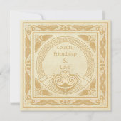 Invitation Design celtique avec Réception de Mariage Claddagh (Devant)
