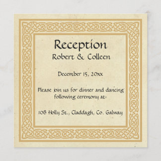 Invitation Design celtique avec Réception de Mariage Claddagh