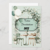 Invitation Design chic verdoyant avec titre et date modifiabl (Devant / Derrière)