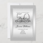Invitation Design Classy Argent & Gems Anniversaire (Dos)