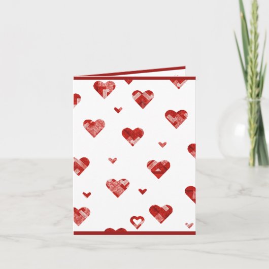 Invitation Design Coeurs Plaidés Rouge (Devant)